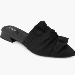 Vivaia Black Bow Slides